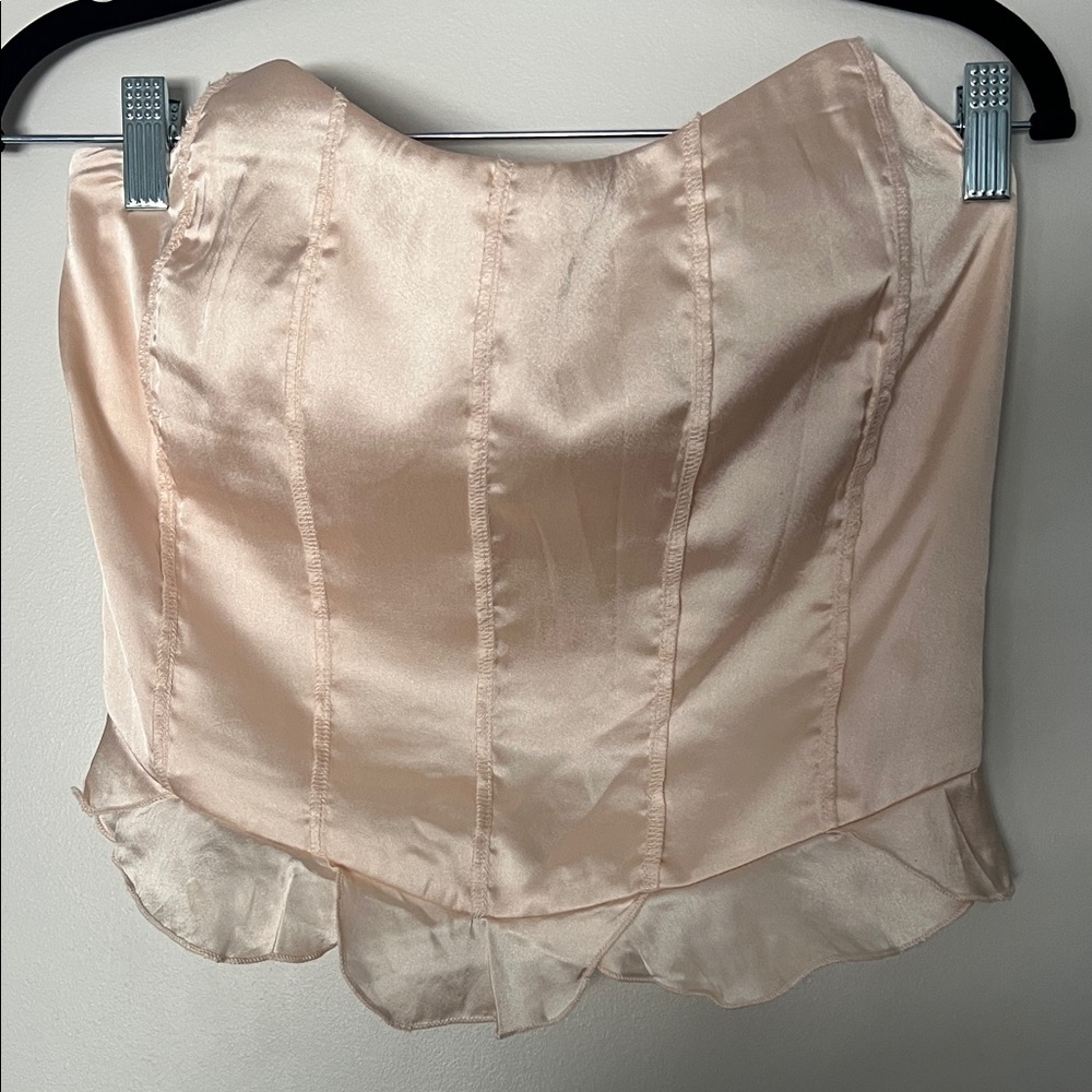 Free People Elegant Satin Corset Top
